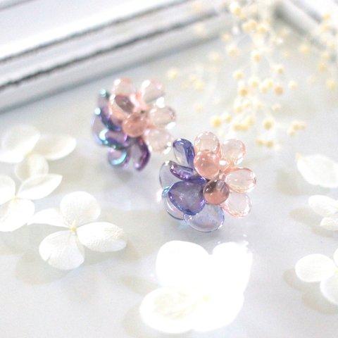 flower earrings (さくら×すみれ) 