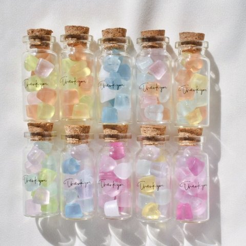 オーダー10個〜【宝石石鹸 ミニミニボトル】香り付 プチギフト 結婚式