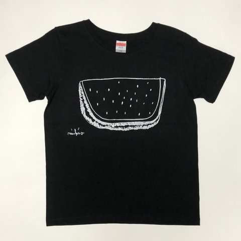 モノクロすいか レディースTシャツ