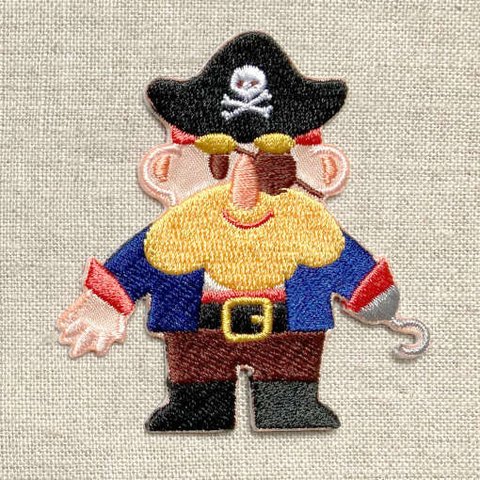 アップリケワッペン パイレーツ フック船長 JT　海賊 海 マリン　W-2155