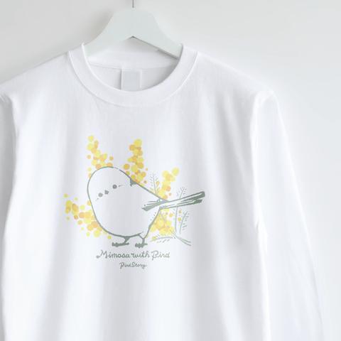 長袖Tシャツ（Mimosa with Bird / シマエナガ）