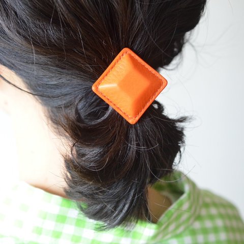 【レザーヘアゴム】Airas Square ~hair tie~ Orange