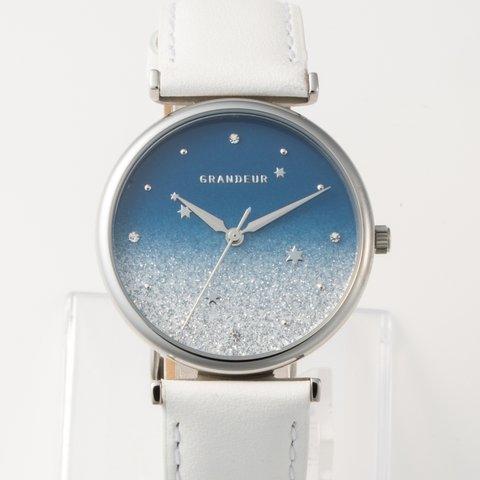 【Glitter Watch】ラメグラデーション腕時計・ホワイト(ESL080W1)