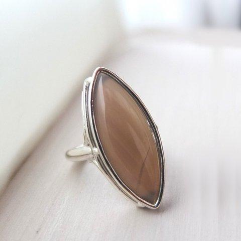 FRAMEWORK marquise ring　グレーオニキス