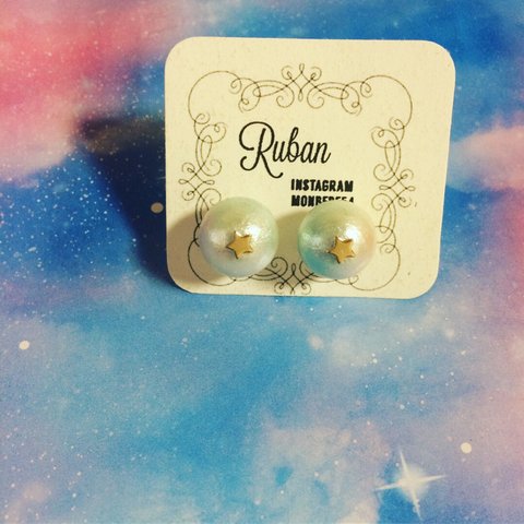 ✳︎SORA accessory ✳︎コットンパールと一粒星のピアス