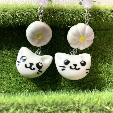 こねこと和菓子ピアス