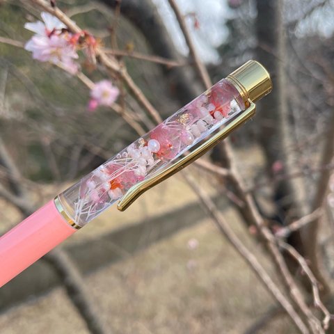 母の日 に 大人気 桜まるごと3輪 ♡名入れ可能【ハーバリウムボールペン】 【ハーバリウムボールペン】名入れ プレゼント ギフト 日用品 実用的 誕生日 花