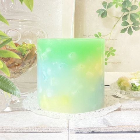 Φ10.3cm×H10cm ペタルキャンドル (メロン) № 000729 /Gradation Candle