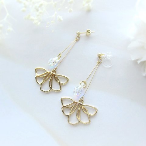 *3207*Aurora drop×Flower earring／pierce