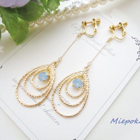 ｂｌｕｅｏｐａｌ☆雫☆イヤリング(ピアス）