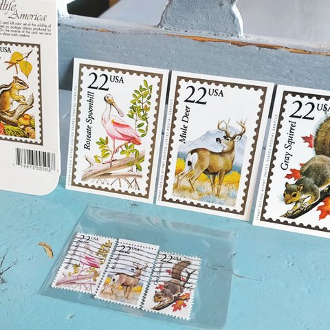 USA ヴィンテージ動物切手＆カード7点セット【U.S.A.】DA-CO108