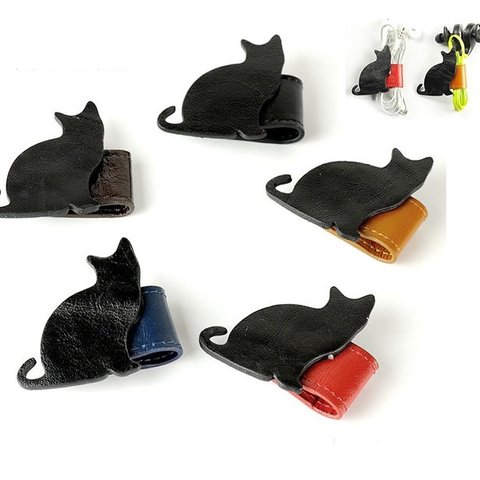 かわいい 黒猫  コードクリップ smart_item32 (イヤホンホルダー)