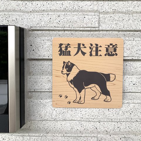 【送料無料】猛犬注意サインプレート ボーダーコリー 愛犬 ペット 防犯 防犯対策 猛犬プレート 犬 ドッグ DOG ワンちゃん 泥棒対策 防止プレート 案内板 表示板 表札 標識 アクリル