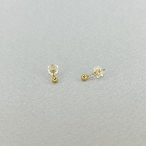 【K18GP】ボール φ約3.17mm スタッドピアス 誕生日 プレゼント包装 ファーストピアス　セカンドピアス