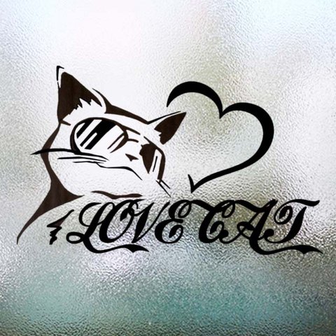 ステッカー/猫デザイン Love cat