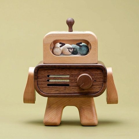 アロマディフューザー 「THE ROBOT」 木製 充電式コードレス アロマポット アロマテラピー アロマストーン TOSMU