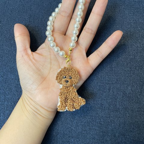 new♡もこもこトイプードルチャーム♡レッド