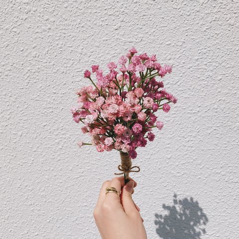 mini bouquet/ピンクのカスミソウ/B0098