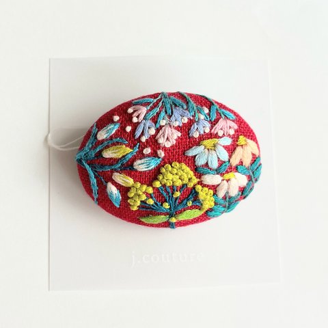 草花の刺繍ブローチ【botanical】