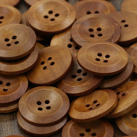 シンプル木製ボタン 2.5cm 10ピース 