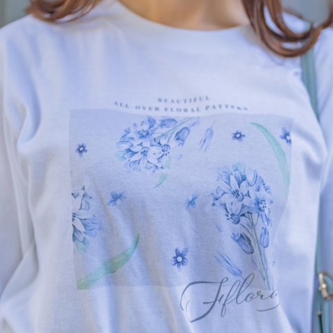 BEAUTIFUL ALL-OVER FLORAL PATTERN ロンT（リブ付き）