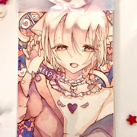 猫耳少年🌸ピンクイラスト