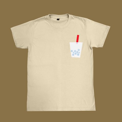 【タピオカミルクティー】透明ポケットのTシャツ