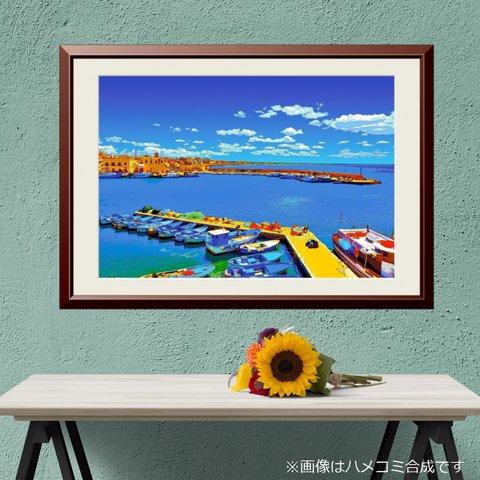 【アートポスター】イタリア ガリポリの港（作品No.418）