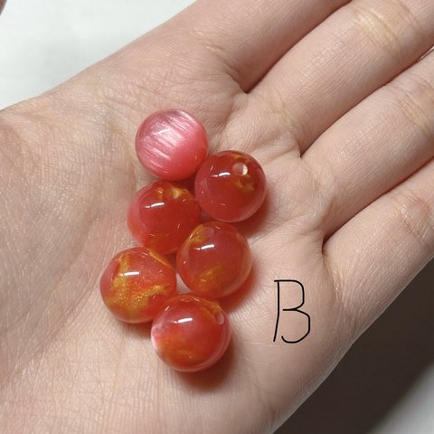 ビーズ シラー ピアス イヤリング ボールペン パーツ ハンドメイド アクセサリー ブレスレット キーホルダー 12mm ストラップ カスタム 手芸 材料 ブレスレット チャーム ゴールド レッド 赤