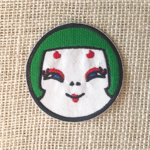 オカメちゃんフェルト刺繍パッチ