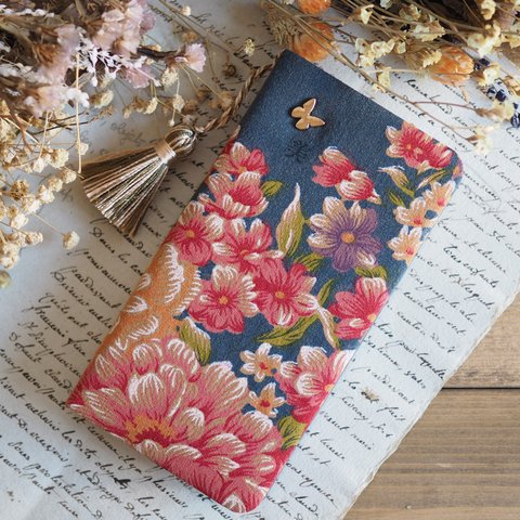 ★台湾花布★手帳型スマホケース(全機種対応)№38【受注製作】　