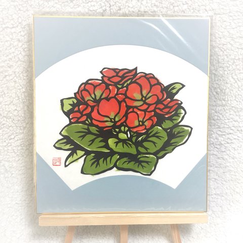 【切り絵】赤いシャクナゲ 春に咲く豪華な花