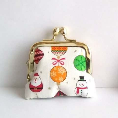 ■角型■小さいがま口：ちっちゃいがま口：角240：かわいいがまぐち：小さい財布：littlie purse：雪だるま,バルーン,snowman