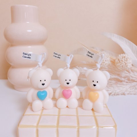 Heart mini bear candle