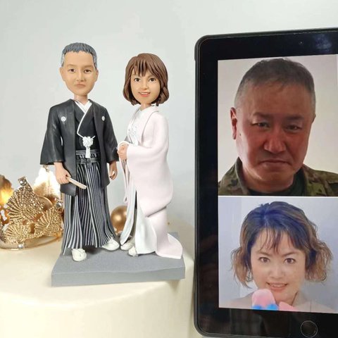 ケーキトッパー オーダーメイド 似顔絵プレゼント フィギュア人形ぬいぐるみ 結婚式祝い 周年記念日 夫婦 カップル 両親 恋人 着物 プレゼント にプレゼント