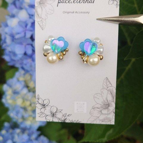 Carina  blue  パールピアス ビジューピアス 夏ピアス