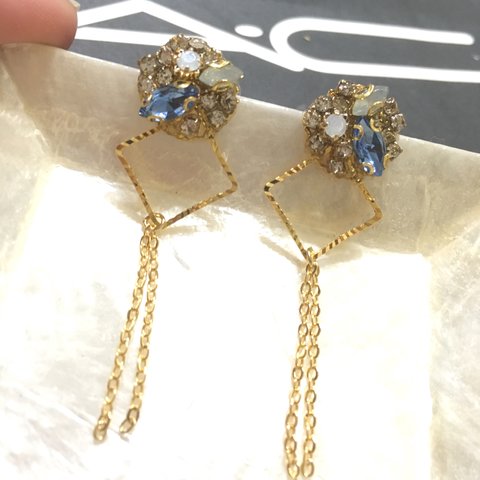 Blueストーン♡チェーンピアス