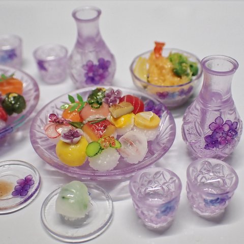 【sold out】紫陽花の器楽しむ酒の肴・華やか手毬と春の天ぷら