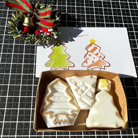 消しゴムはんこ クリスマスはんこ、①