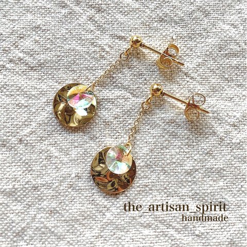 メタルプレートピアス / イヤリング SWAROVSKI