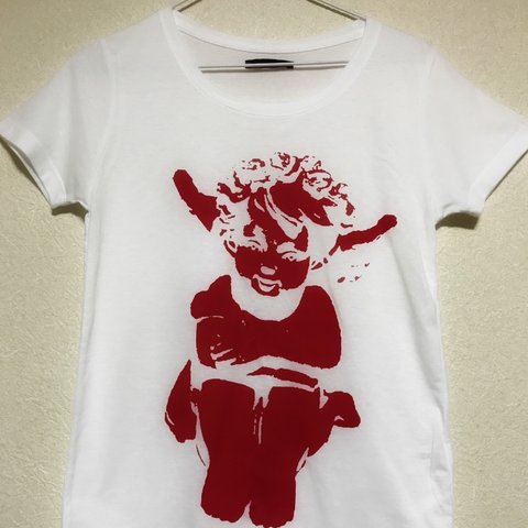 Angel's sitting...② white T / size S