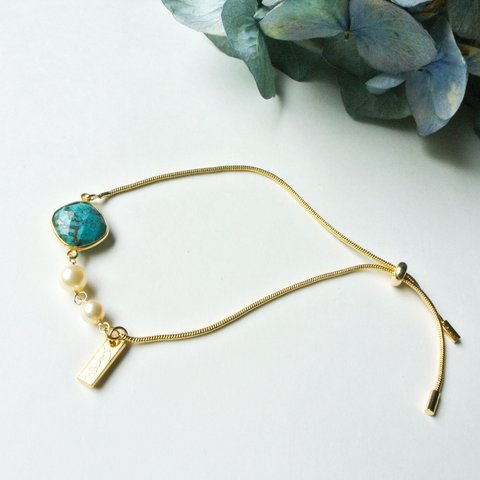 JEM × AKOYA ── Turquoise Bracelet