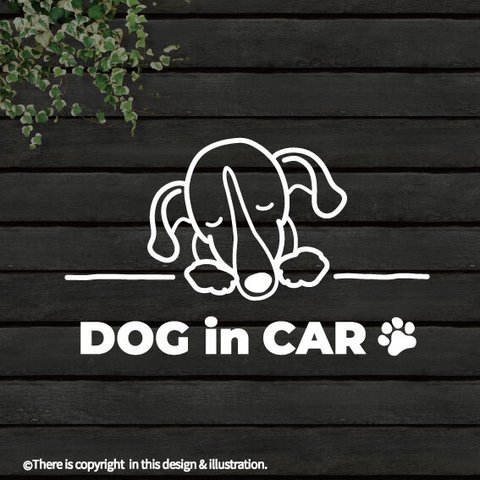 DOG IN CAR/イタグレ【カッティングステッカー】手書きわんこ