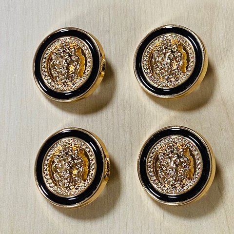 GOLD BLACK LEOPARD BUTTON PARTS