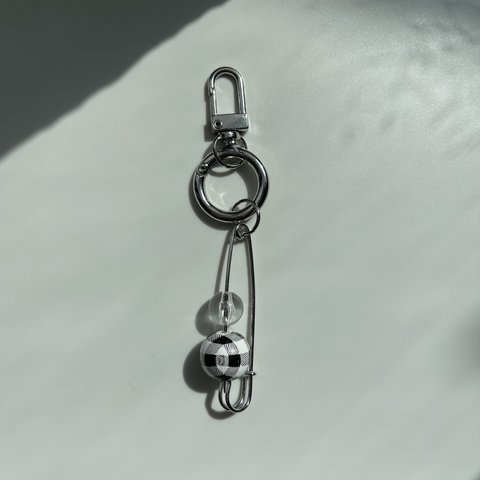 【20%off】key ring gingham check & clear / キーリング ギンガムチェック & クリア