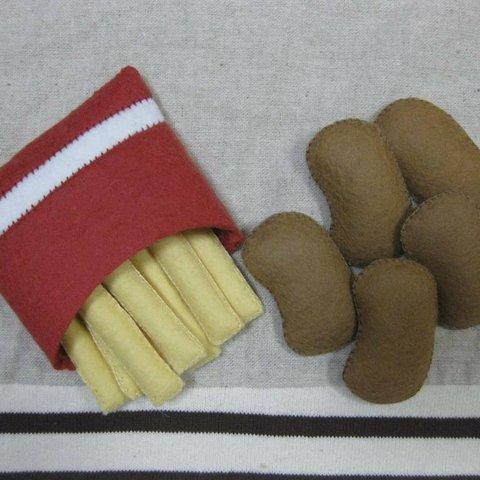 チキンナゲット＆ポテト　ハンドメイド　フェルト　ままごと