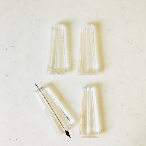 Clear Trapezoid Flat Beads 