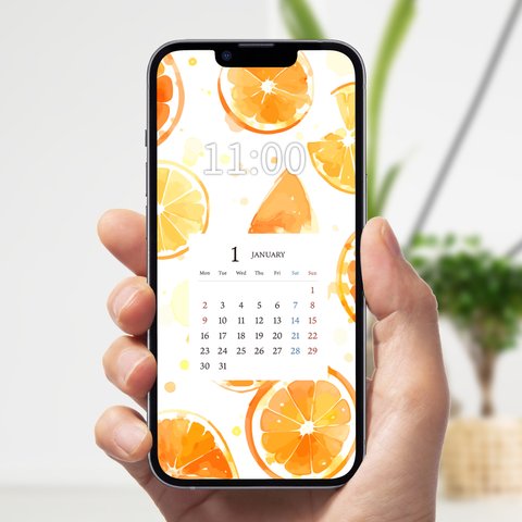 【24枚セット】水彩果実のカレンダー&壁紙 2023年1月〜12月