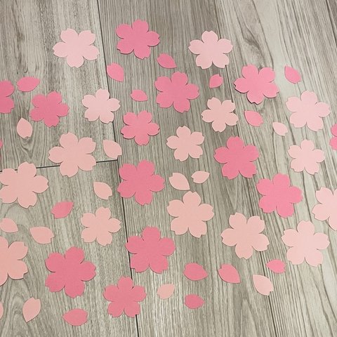 桜 桜の花びら 壁面飾り メッセージカード 80枚セット 