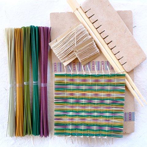 い草手織りコースター作り体験キット（早島のひだまり/ナチュラル系5色セット）